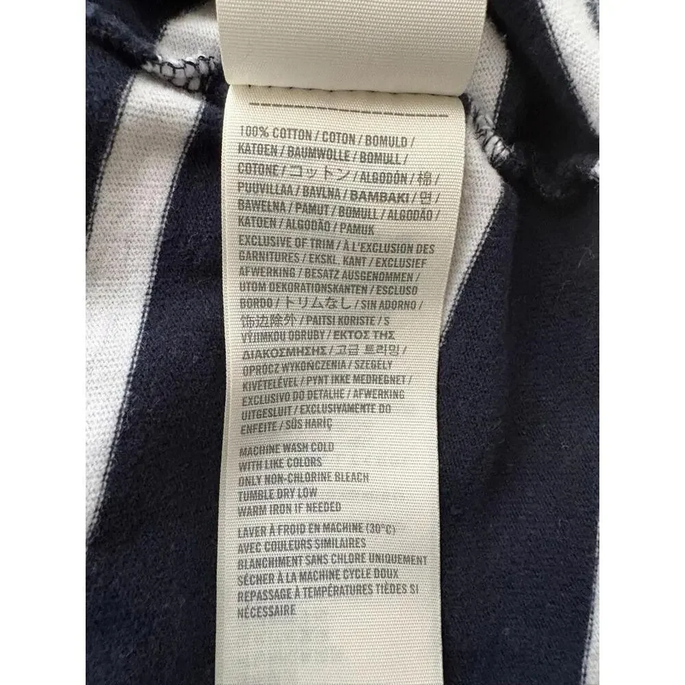 Hollister Y2K Mens Navy Blue White Striped Classic Short Sleeve Polo Shirt XL - Picture 7 of 8